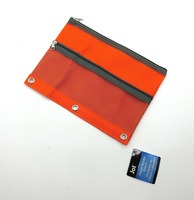 Carpeta con cremallera, bolsa para archivos de gran capacidad, estuche de tela multicolor para lápices, estuche de almacenamiento visual con doble bolsillo para estudiantes
