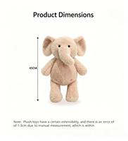 Peluche Apaisante Douce, Éléphant en Peluche Mignon Rembourré de Coton PP, Anti-Stress, Compagnon de Sommeil, Cadeau Confortable pour Enfants et Adultes