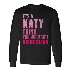 T-shirt à manches longues Katy en coton, col rond, unisexe, pour adulte, t-shirt promotionnel - Product Image 1