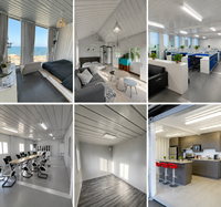 Dormoir modulaire à deux étages en conteneurs avec escalier et balcon pour l'hébergement des travailleurs sur chantier
