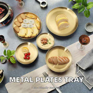Platos Desechables Ecológicos de Acero Inoxidable de Grado Alimenticio, Diseño Personalizado Estilo Coreano, para Restaurantes y Fiestas, Venta al Por Mayor - Product Image 2