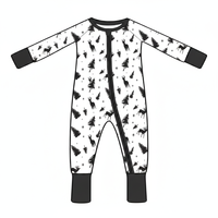 Pyjamas en bambou pour tout-petits, imprimé cerf noir et arbre, boîte mystère, vente en gros