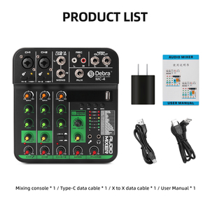 Controlador de DJ Debra Professional BT de 4 Canales MC-4 para Podcast, Consola de Mezclas de Audio Estéreo para Webcasting, Sonido Ajustable - Product Image 5