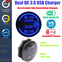 Panneau de commutation multifonction 8 interrupteurs à bascule avec chargeur USB, voltmètre numérique, prise allume-cigare, panneau de commutation LED pour bateau