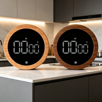 Minuteur numérique électronique rotatif multifonctionnel en ABS avec affichage LED, piles AAA, temps de cuisson max. 90 min pour la cuisine