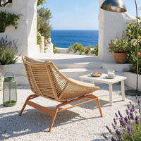 Ensemble de meubles de patio en rotin pour l'extérieur, ensemble bistrot de jardin 3 pièces, chaise et table d'appoint tressées à la main pour villa, balcon, cour