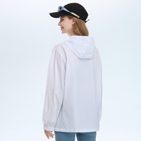 Veste de protection solaire UPF 50+ pour hommes et femmes, 100% nylon, légère, à capuche, zippée, coupe-vent, pour la pêche, la course à pied, les activités de plein air