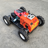 Mesin Pemotong Rumput Robot 4WD 550mm Bensin Zero Turn CE EPA dengan Remote, Rangka Kokoh, Bebas Repot untuk Operasi Pemotongan Rumput di Kebun Persemaian