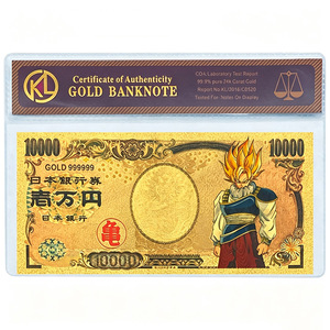 Carte de collection Anime japonais Dragon Z en feuille d'or, billet de 10 000 Yens, 7 designs, cadeau <span class=keywords><strong>manga</strong></span> - Product Image 2