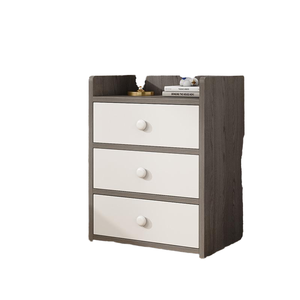 Table de chevet moderne en bois à 3 tiroirs, table de chevet contemporaine pour chambre à coucher, meubles de maison - Product Image 3