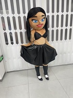 Costume de mascotte de danseuse sexy, femme super modèle, strip-teaseuse, danse flamboyante d'Africana