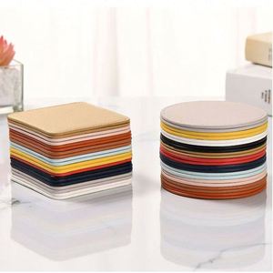 Creative Design Promotional Cup <b>Coaster</b> Blank PU Leather for Drinks for Indoor Use - Product Image 2