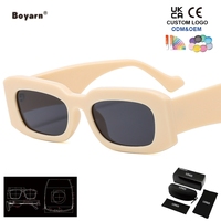 Lunettes de soleil tendance Boyarn UV400, lunettes de soleil de luxe pour femmes, montures carrées classiques, possibilité de personnaliser avec votre propre logo