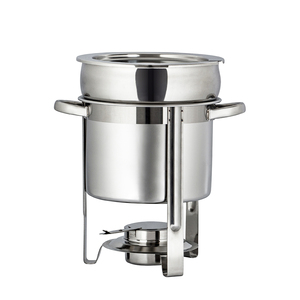 Deluxe 7 Qt. Bạc Tròn Chrome Accent Soup Chafing Đối Với Khách Sạn - Product Image 2