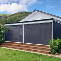 Toldo Vertical Motorizado de PVC con Tela de Protección Solar Integrada, Cortina Enrollable de Aluminio con Cierre