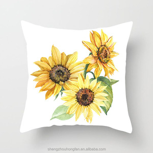 Sunflower Decorative <strong>Throw</strong> Pillow Covers Square Peach Skin Summer <strong>Cushion</strong> Covers Floral Plant Outdoor <strong>Couch</strong> Home Pillow Cases - Product Image 2
