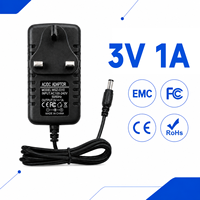Adaptateur secteur AC/DC 3V1A 3W 5,5x2,5mm personnalisé en gros, prise murale UK pour appareils Bluetooth et de surveillance