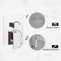 Ensemble de robinetterie de douche haute pression 10 pouces pour salle de bain, douche murale à effet pluie et douchette à main avec vanne et garniture, Fourniture en gros OEM/ODM