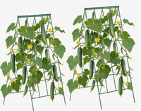 Treillis de jardin en métal robuste pour plantes grimpantes, support pour concombres, haricots, légumes et vignes, idéal pour la cour et le patio