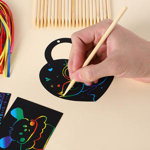 Peintures à gratter élégantes faites à la main pour la Saint-Valentin, style ange féerique, <span class=keywords><strong>carte</strong></span> d'amour, 6 feuilles de papier, vente saisonnière, cadeaux - Product Image 2