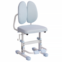 Chaise d'étude pour enfants réglable en hauteur, double dossier, roulettes à verrouillage par gravité, siège inclinable manuel et pivotant pour la maison et l'école
