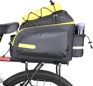 Bolsa de bagagem de bicicleta, nova atualização, preço razoável, costura traseira, à prova d' água, pannier para bicicleta, rack de carga, ombro, laptop