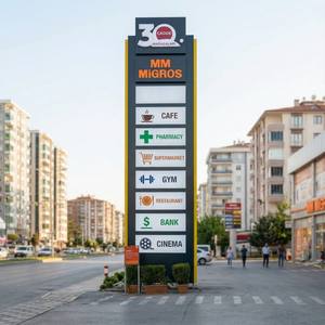 Placa de Publicidade em Pé de Alta Qualidade com LED para Sinalização e Orientação em Centro Comercial - Product Image 1