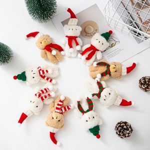 Super Soft <strong>Plush</strong> Bear Decoration Cute Scarf DIY Clothing <strong>Bag</strong> <strong>Christmas</strong> Tree Pendant <strong>Plush</strong> Toy Gift New Year Purely Handmade - Product Image 2