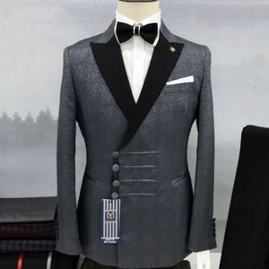 Smoking da sposa <span class=keywords><strong>verde</strong></span> per <span class=keywords><strong>uomo</strong></span> gilet doppio petto Slim Fit Groomsmen 2 pezzi abiti di lusso da <span class=keywords><strong>uomo</strong></span> - Product Image 3