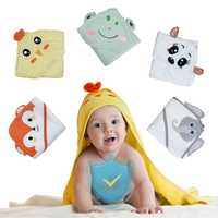Serviette de bain pour bébé nouveau-né en fibre de bambou biologique de haute qualité, serviette à capuche blanche pour bébé, serviette pour bébé avec motif animal