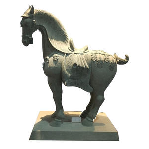 Statue de cheval en pierre de granit et de <span class=keywords><strong>jade</strong></span> antique sculptée à la main de style dynastie Tang chinoise pour jardin extérieur à vendre - Product Image 1