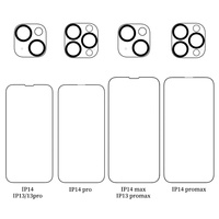 Protection d'écran en verre trempé imprimé soie pour iPhone 13 14 15 16 Pro, protection d'objectif en verre trempé pour iPhone 16E