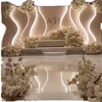 Toile de fond en acrylique de luxe de petite taille avec design lumineux en forme de S pour les mariages, les banquets et les événements festifs