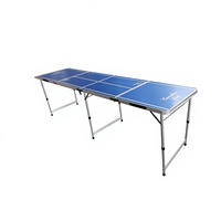 Table de beer pong portable en aluminium métallique de 8 pieds, couleur personnalisée moderne, pour l'ameublement extérieur