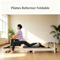 MJD Reformer de Pilates pliable en bois d'érable, durable, écologique, réglable, portable, équipement de gym commercial pour le corps