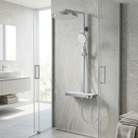 Kit de robinetterie de douche chromé haut de gamme, distributeur d'eau 3 voies, pulvérisateur supérieur haute pression, mitigeur de salle de bain à main