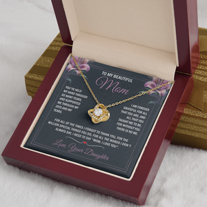 Collar con Colgante de Nudo de Amor Clásico Plateado para Mamá, con Tarjeta de Texto Personalizado - Regalo del Día de la Madre para Hija/Hijo, Artículos de Oficina - Product Image 2