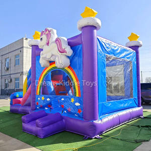 Splendente stella sogno unicorno gonfiabile castello gonfiabile Combo casa di rimbalzo con scivolo bambini unicorno ponticelli gonfiabili per la vendita - Product Image 5