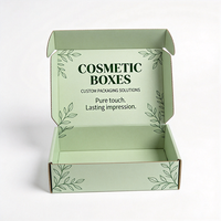 Boîte à cosmétiques personnalisée imprimée numériquement en vert menthe, expédition rapide en 72h, boîte d'abonnement en carton imperméable