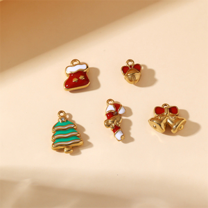 POP Schmuck Edelstahl Emaille Anhänger DIY Material Weihnachts stil Charms Mode Anhänger Zubehör für den Winter - Product Image 3
