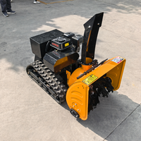 Souffleuse à neige professionnelle à chenilles télécommandée à essence, machine industrielle de déneigement pour projets hivernaux