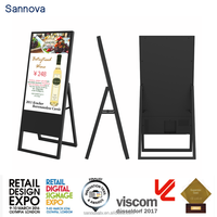 43 pouces Portable poster Floor Standing digital signage Ultra-slim LCD Mobile advertising wifi Android affichages Battery kiosk