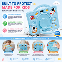 Tablette pour enfants de 7 pouces, écran IPS, affichage HD 1024*600, coque en silicone antichoc, tablette éducative pour enfants