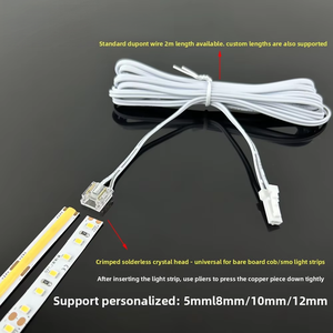 Connecteur de bande LED sans soudure à 2 broches, 12V 24V, en matériau PC, adaptateur Dupont SMD COB pour câble cristal sans soudure de 8mm 10mm, vente en gros - Product Image 4