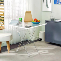 Table pliante en acrylique transparent personnalisé pour salon meubles de maison café décontracté chambre table d'appoint design contemporain
