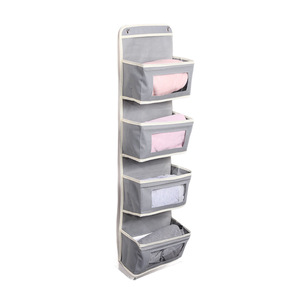 Organisateur de placard suspendu 107 cm, étagère murale avec 5 poches pour solution de rangement de vêtements de chambre à coucher - Product Image 5