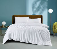 Parure de draps de luxe en bambou 100 %, unie et simple, 300 fils, 4 pièces, pour lit de mariage, vente en gros