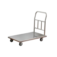 Carretilla Plegable Silenciosa de Acero Inoxidable con Plataforma, Carro de Carga Plano para Uso Industrial y Comercial