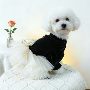 <b>Dog</b> Tutu Skirt Hepburn <b>Wedding</b> <b>Dress</b> Polyester Small Medium Pet <b>Dress</b> Four Seasons Solid Color - Product Image 4