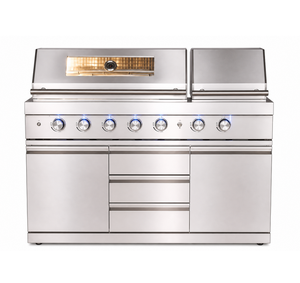 Cuisine extérieure à <span class=keywords><strong>gaz</strong></span> avec barbecue 5+1+1 brûleurs, îlot de cuisine extérieur, table d'appoint, <span class=keywords><strong>plancha</strong></span>, étanche - Product Image 1